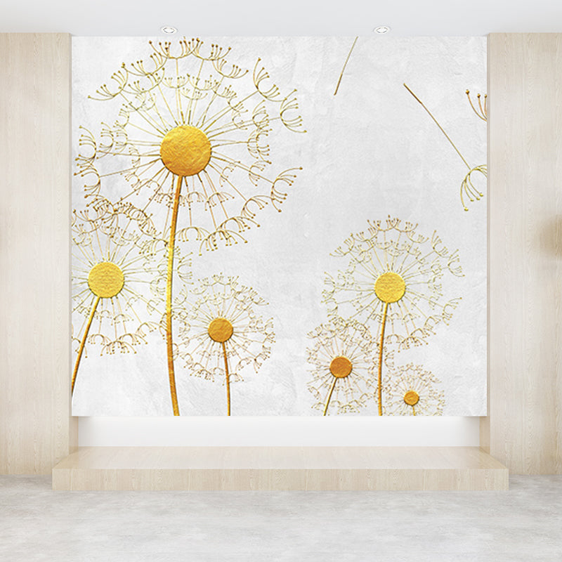 Whole Dandelion Mural Pastel Color Non-Woven Wall Art for Indoor Decor, Personalised Clearhalo 'Wall Decor' 'Wall Mural' 1647702