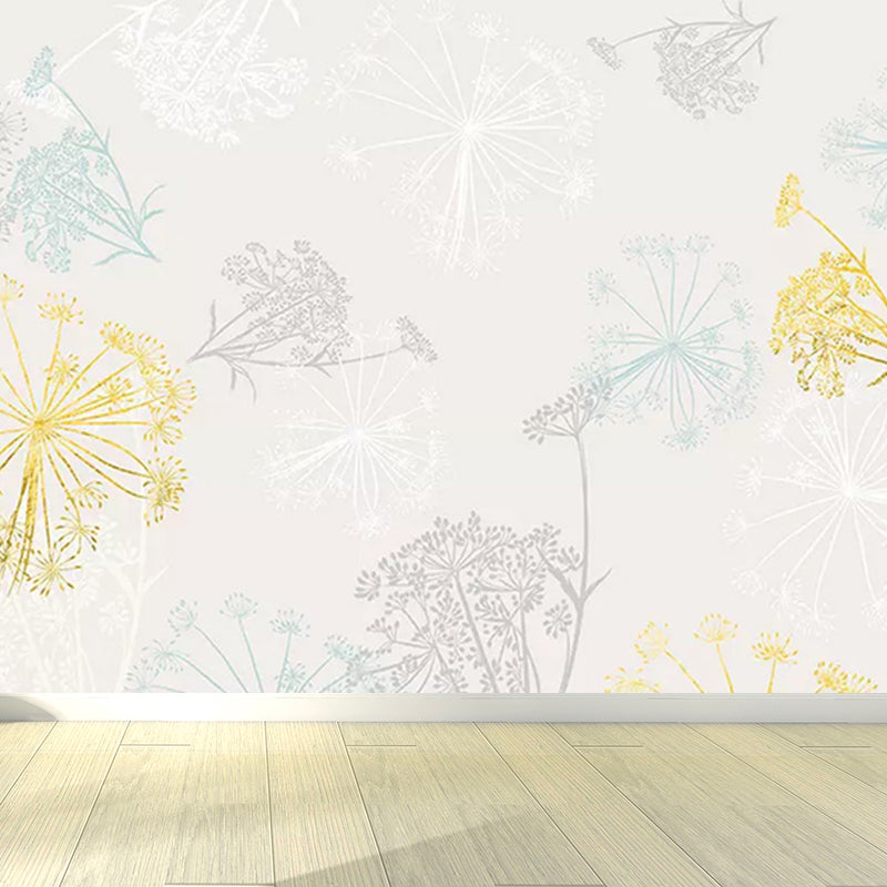Whole Dandelion Mural Pastel Color Non-Woven Wall Art for Indoor Decor, Personalised Clearhalo 'Wall Decor' 'Wall Mural' 1647707
