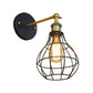 1 Head Cylinder/Teardrop Caged Wall Mount Lighting Industrial Black Metal Mini Wall Light Fixture for Bedroom Clearhalo 'Art deco wall lights' 'Cast Iron' 'Glass' 'Industrial wall lights' 'Industrial' 'Middle century wall lights' 'Modern' 'Rustic wall lights' 'Tiffany' 'Traditional wall lights' 'Wall Lamps & Sconces' 'Wall Lights' Lighting' 164772