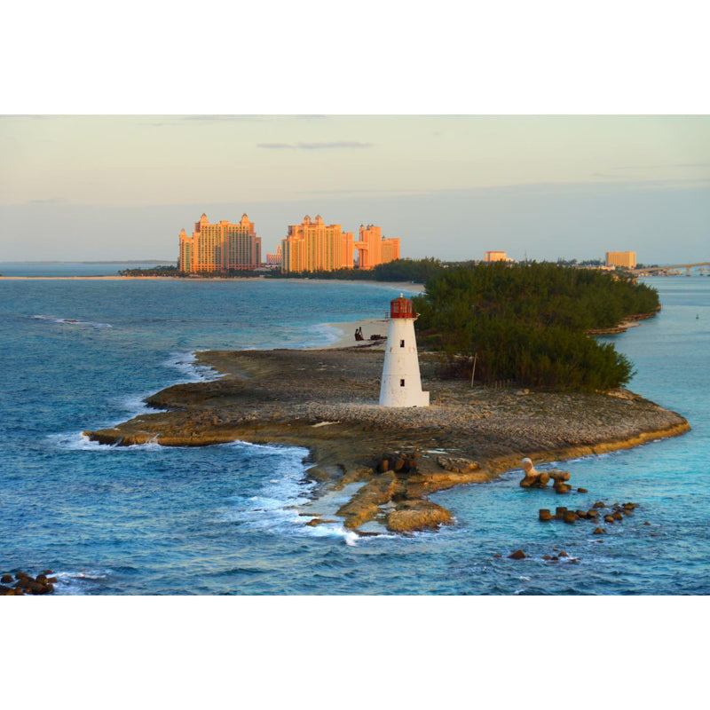 Extra Large Lighthouse Wall Mural Blue Non-Woven Wall Art for Interior Decor, Personalised Clearhalo 'Wall Decor' 'Wall Mural' 1647758