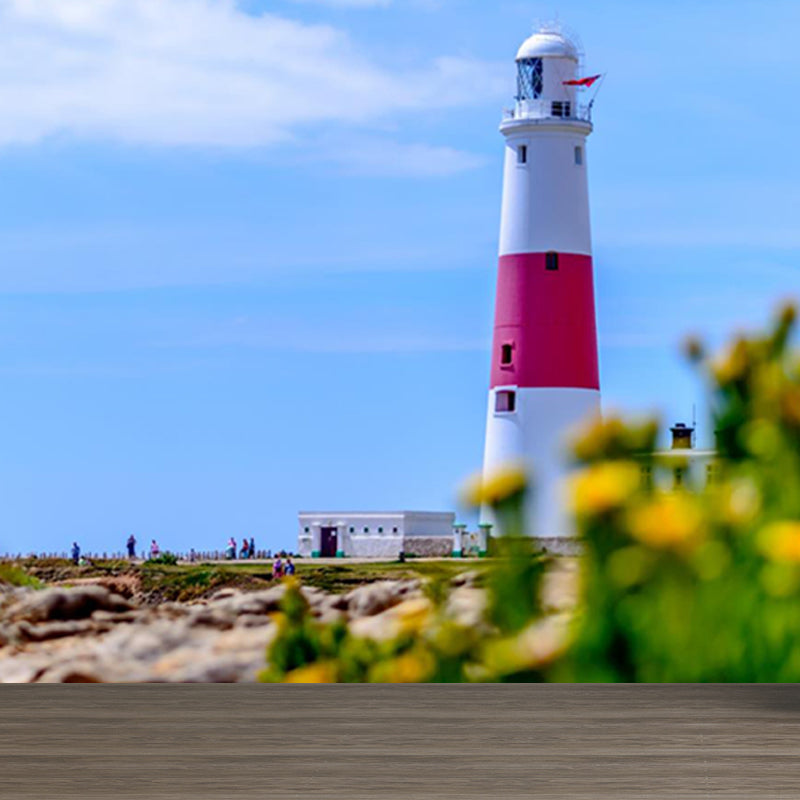 Stain-Proof Beacon in Morning Mural Decal Non-Woven Nautical Wall Decor for Boys Bedroom Clearhalo 'Wall Decor' 'Wall Mural' 1647780