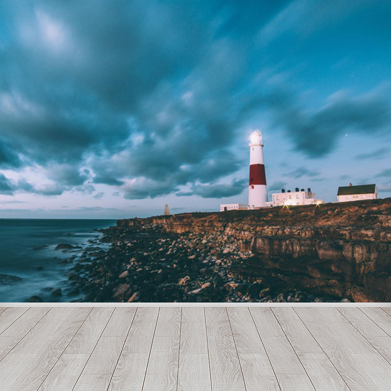 Stain-Proof Beacon in Morning Mural Decal Non-Woven Nautical Wall Decor for Boys Bedroom Clearhalo 'Wall Decor' 'Wall Mural' 1647784