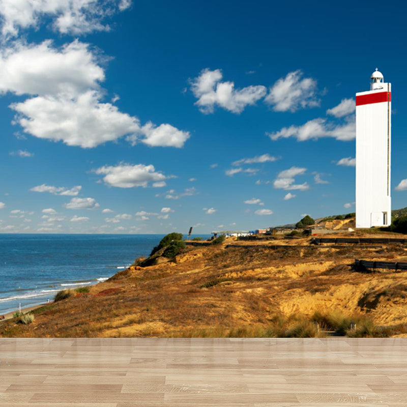 Stain-Proof Beacon in Morning Mural Decal Non-Woven Nautical Wall Decor for Boys Bedroom Clearhalo 'Wall Decor' 'Wall Mural' 1647789