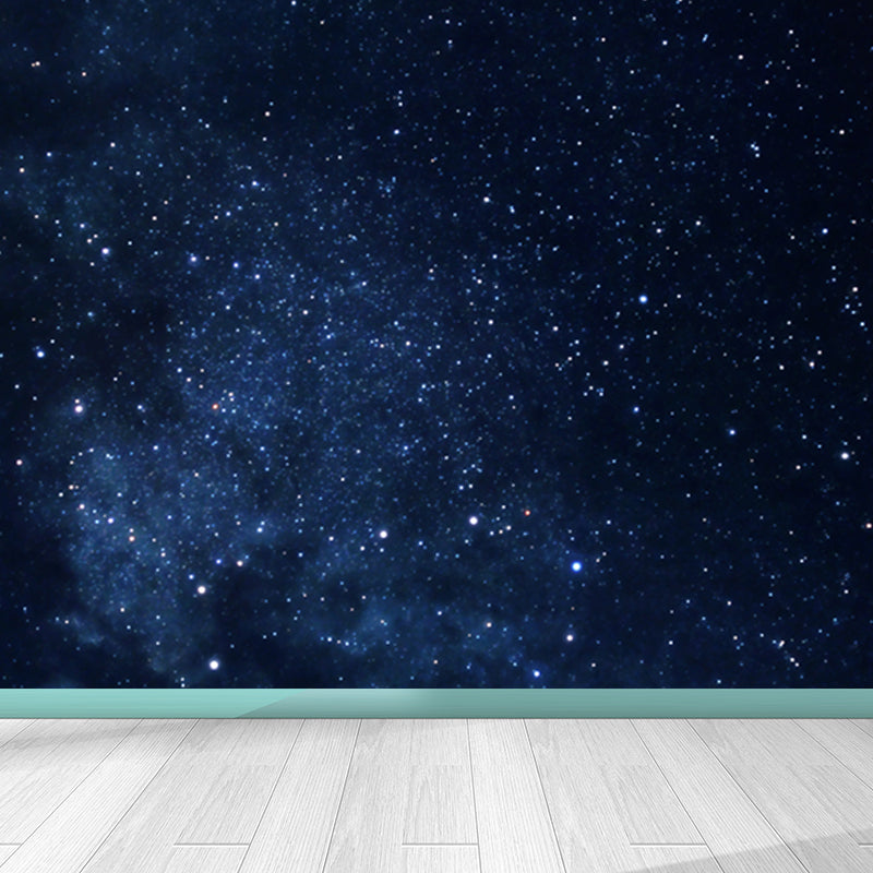 Night Sky Constellations Mural Decal Contemporary Non-Woven Texture Wall Covering in Blue Clearhalo 'Wall Decor' 'Wall Mural' 1647799