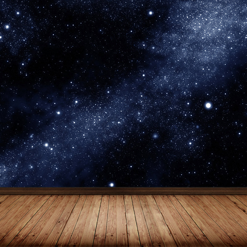 Night Sky Constellations Mural Decal Contemporary Non-Woven Texture Wall Covering in Blue Clearhalo 'Wall Decor' 'Wall Mural' 1647803