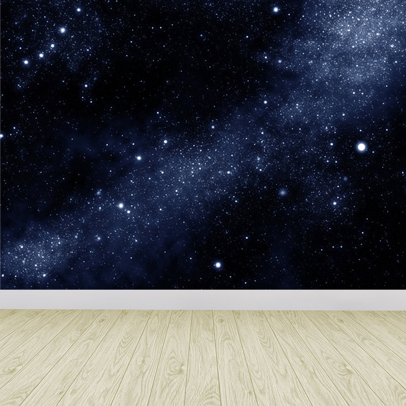 Night Sky Constellations Mural Decal Contemporary Non-Woven Texture Wall Covering in Blue Clearhalo 'Wall Decor' 'Wall Mural' 1647804