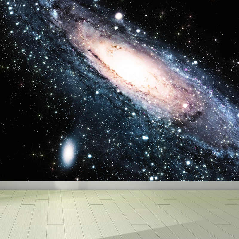 Night Sky Constellations Mural Decal Contemporary Non-Woven Texture Wall Covering in Blue Clearhalo 'Wall Decor' 'Wall Mural' 1647809