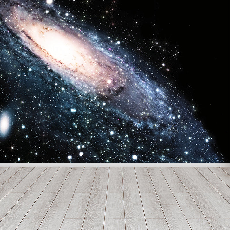 Night Sky Constellations Mural Decal Contemporary Non-Woven Texture Wall Covering in Blue Clearhalo 'Wall Decor' 'Wall Mural' 1647810