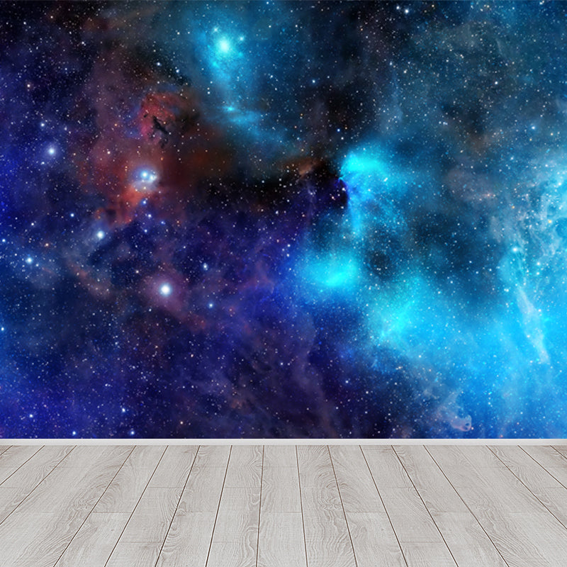 Night Sky Constellations Mural Decal Contemporary Non-Woven Texture Wall Covering in Blue Clearhalo 'Wall Decor' 'Wall Mural' 1647813