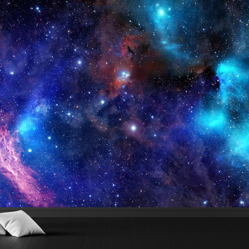 Night Sky Constellations Mural Decal Contemporary Non-Woven Texture Wall Covering in Blue Clearhalo 'Wall Decor' 'Wall Mural' 1647814