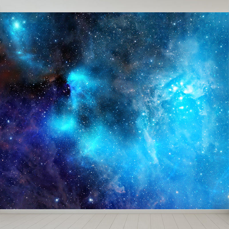 Night Sky Constellations Mural Decal Contemporary Non-Woven Texture Wall Covering in Blue Clearhalo 'Wall Decor' 'Wall Mural' 1647815