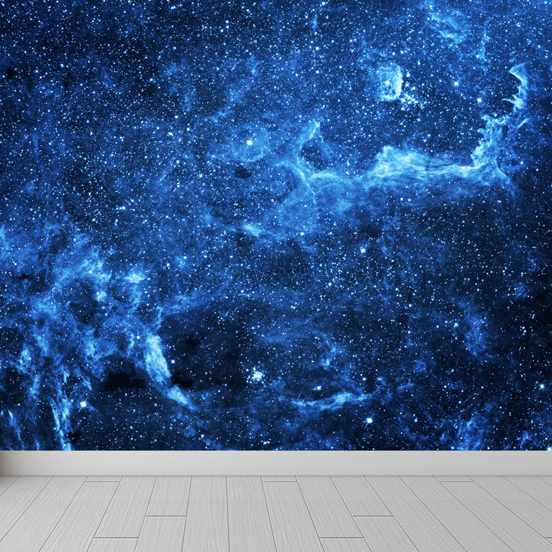 Mysterious Outer Space Mural Wallpaper Contemporary Non-Woven Cloth Wall Covering Blue Design 2 Clearhalo 'Wall Decor' 'Wall Mural' 1647823