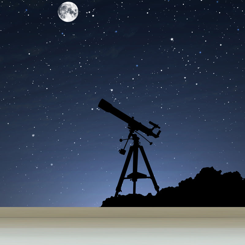 Mysterious Outer Space Mural Wallpaper Contemporary Non-Woven Cloth Wall Covering Blue Design 4 Clearhalo 'Wall Decor' 'Wall Mural' 1647833