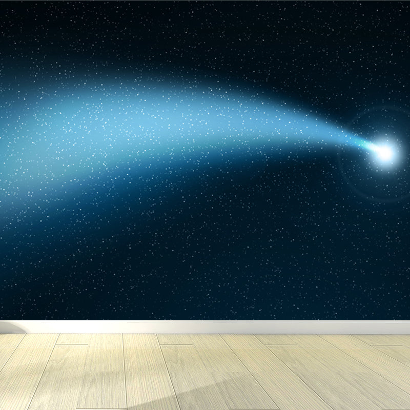 Modern Starry Night Scene Mural Wallpaper Blue Astronomical Landscape Wall Covering Blue Design 1 Clearhalo 'Wall Decor' 'Wall Mural' 1647838