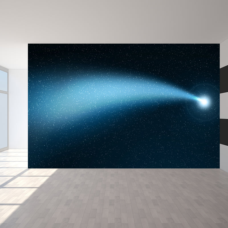 Modern Starry Night Scene Mural Wallpaper Blue Astronomical Landscape Wall Covering Clearhalo 'Wall Decor' 'Wall Mural' 1647839