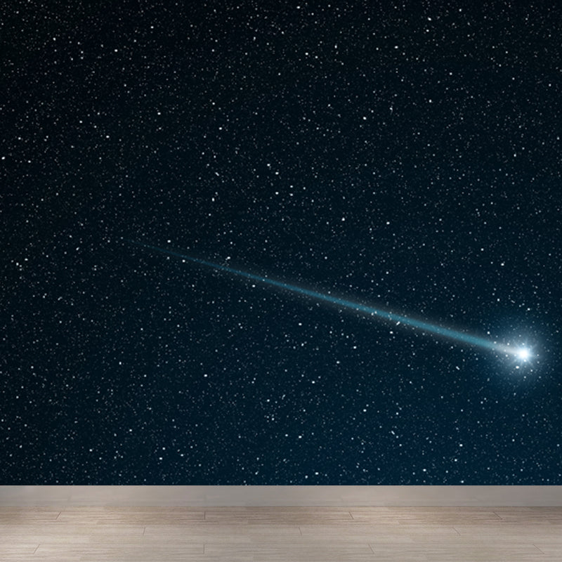 Modern Starry Night Scene Mural Wallpaper Blue Astronomical Landscape Wall Covering Blue Design 2 Clearhalo 'Wall Decor' 'Wall Mural' 1647843