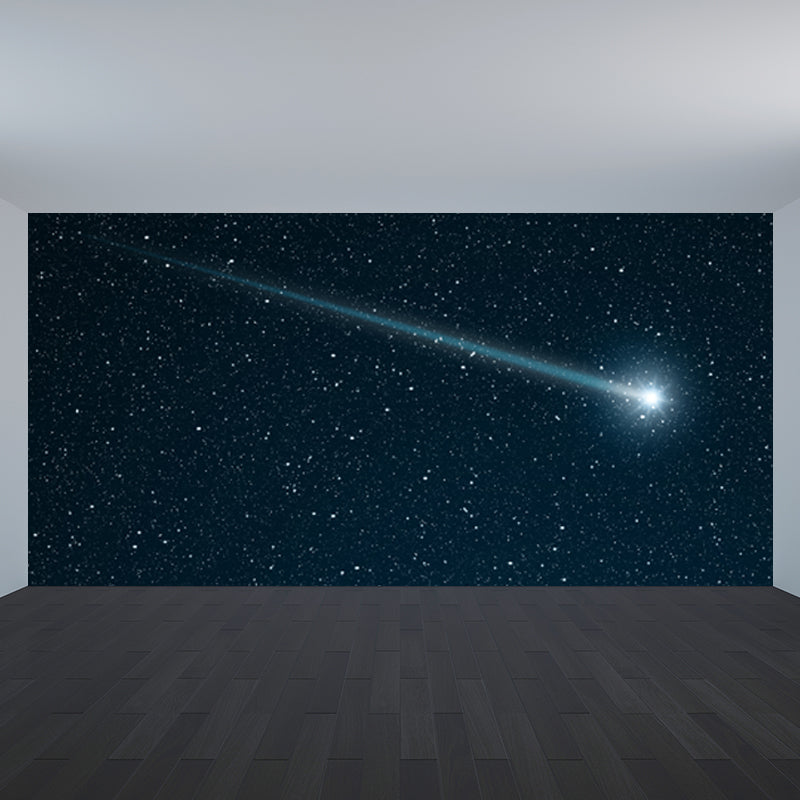 Modern Starry Night Scene Mural Wallpaper Blue Astronomical Landscape Wall Covering Clearhalo 'Wall Decor' 'Wall Mural' 1647845