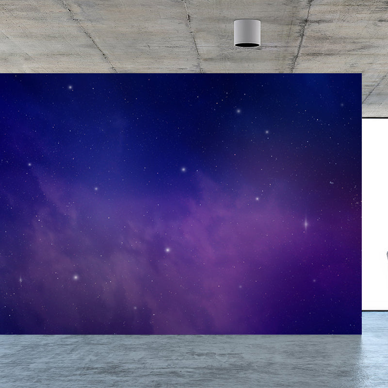 Modern Constellation Scene Wall Mural Non-Woven Stain-Proof Purple Wall Art for Dining Room Clearhalo 'Wall Decor' 'Wall Mural' 1647860