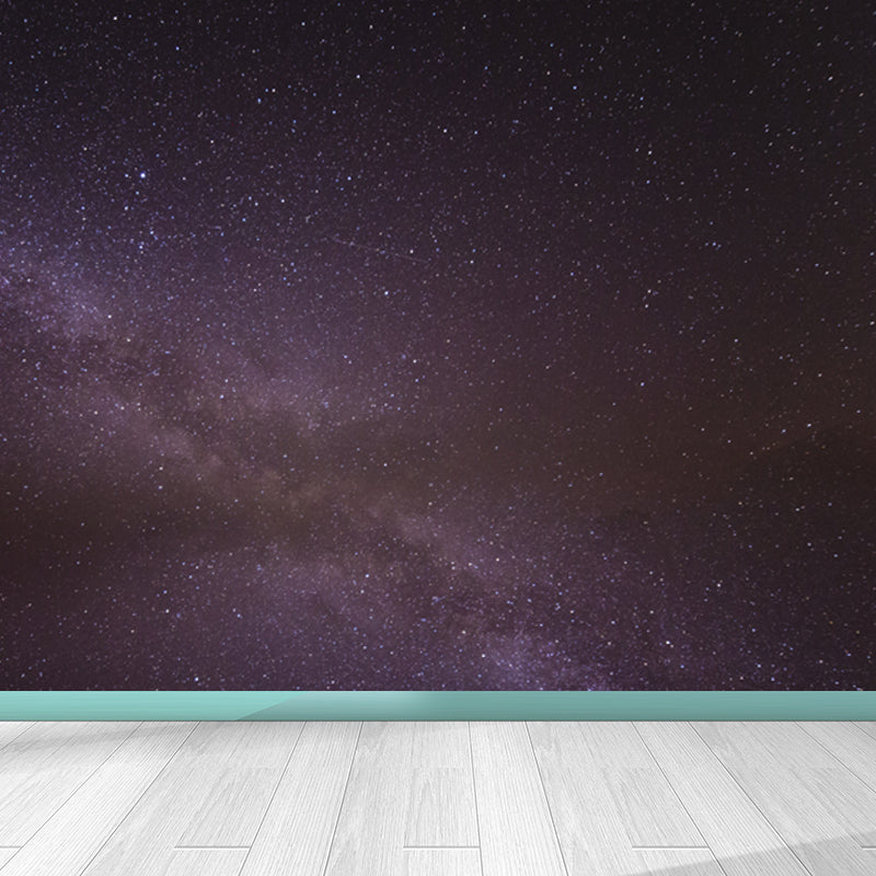 Modern Constellation Scene Wall Mural Non-Woven Stain-Proof Purple Wall Art for Dining Room Clearhalo 'Wall Decor' 'Wall Mural' 1647870