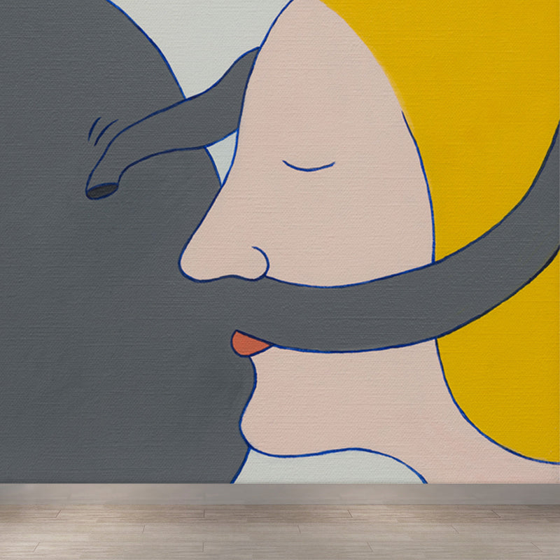 Novelty Figure View Mural Wallpaper Contemporary Art Non-Woven Cloth Wall Covering Clearhalo 'Wall Decor' 'Wall Mural' 1647879