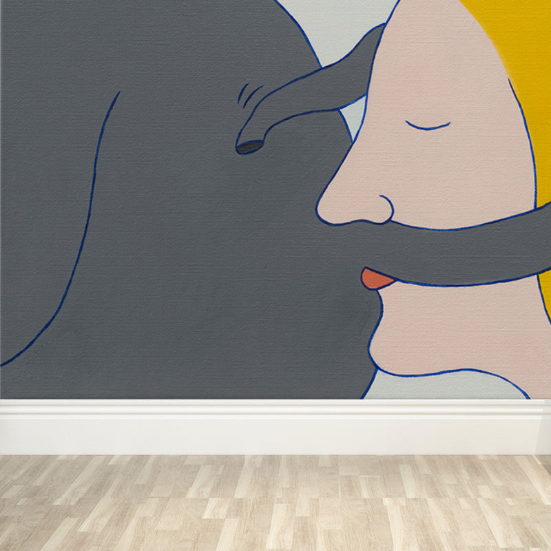 Novelty Figure View Mural Wallpaper Contemporary Art Non-Woven Cloth Wall Covering Clearhalo 'Wall Decor' 'Wall Mural' 1647880