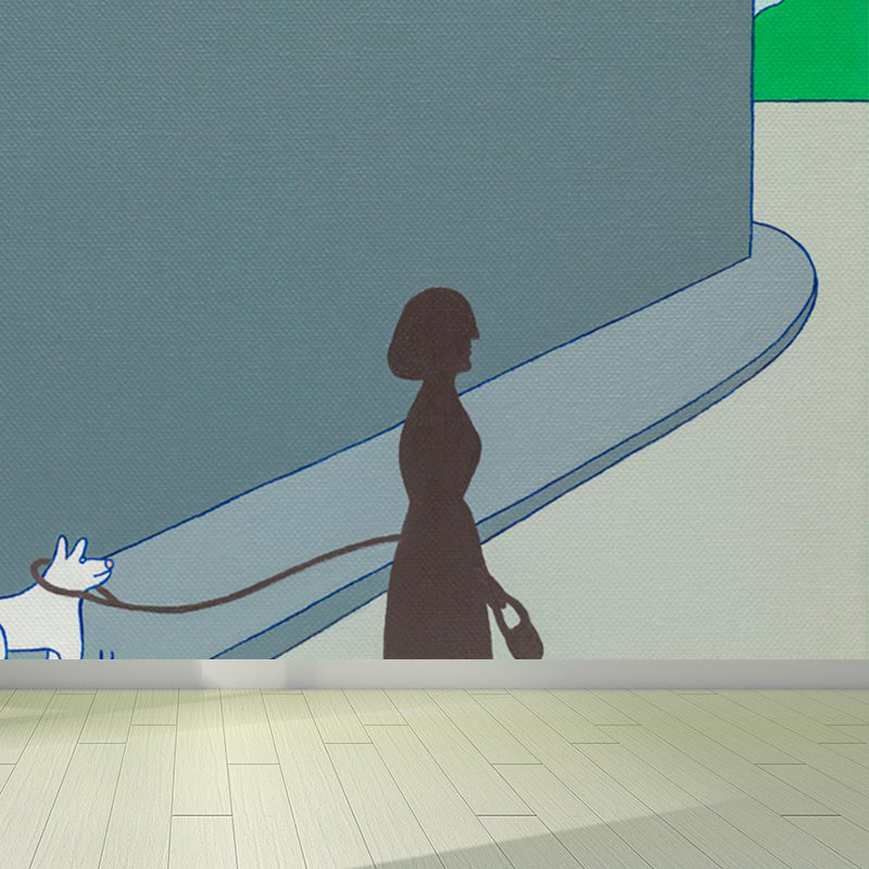 Novelty Figure View Mural Wallpaper Contemporary Art Non-Woven Cloth Wall Covering Clearhalo 'Wall Decor' 'Wall Mural' 1647889