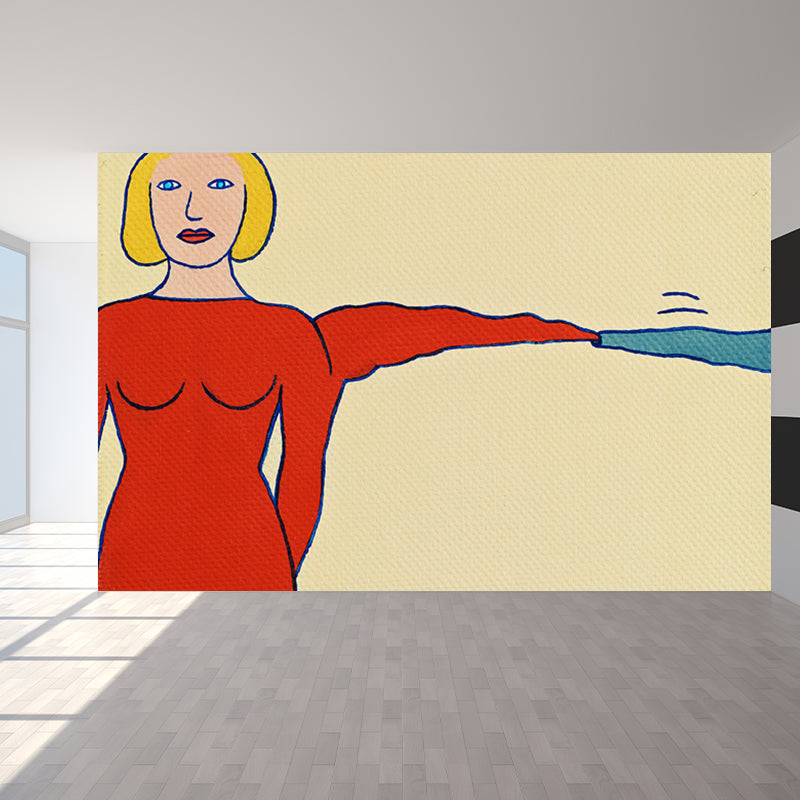 Modern Aesthetics Art Mural Decal Light Color Stain-Proofing Wall Decor for Bedroom Clearhalo 'Wall Decor' 'Wall Mural' 1647905