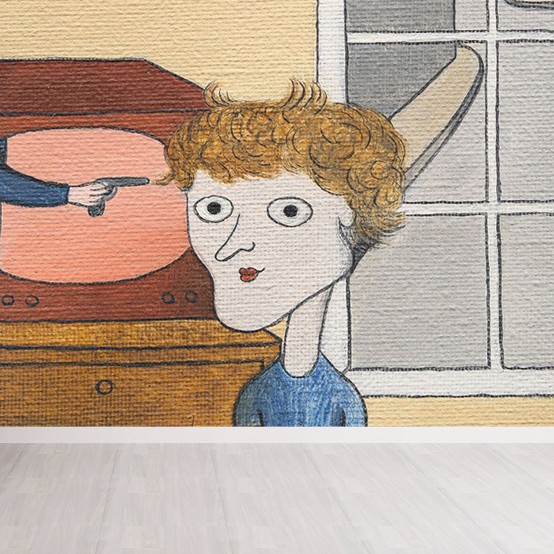 Modern Aesthetics Art Mural Decal Light Color Stain-Proofing Wall Decor for Bedroom Clearhalo 'Wall Decor' 'Wall Mural' 1647910