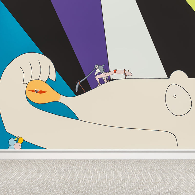 Modern Aesthetics Art Mural Decal Light Color Stain-Proofing Wall Decor for Bedroom Purple Clearhalo 'Wall Decor' 'Wall Mural' 1647913