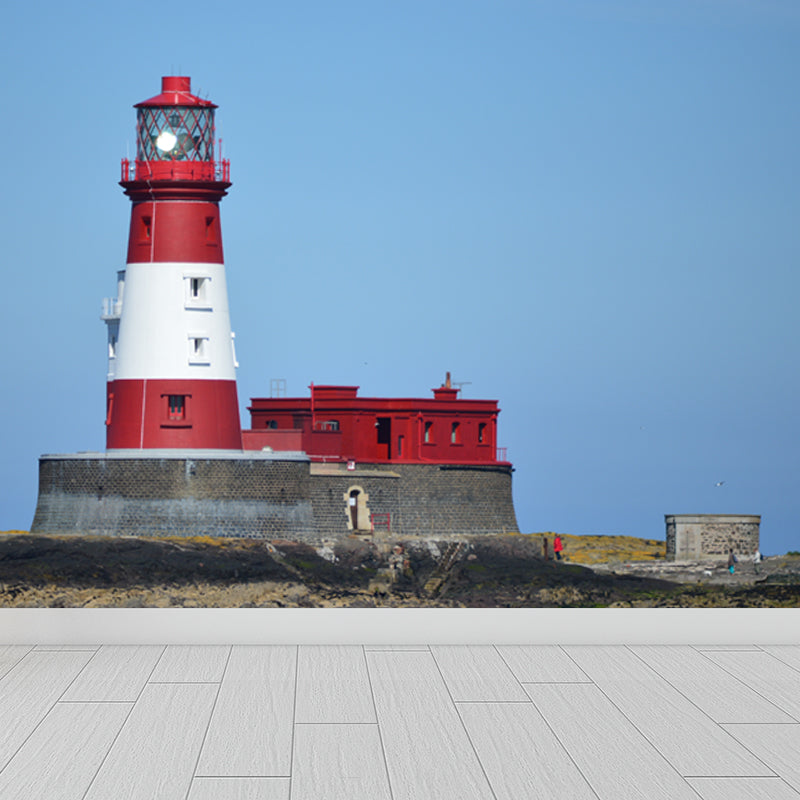 Relaxing Beacon Mural Wallpaper for Dining Room Spring Wall Covering, Customised Clearhalo 'Wall Decor' 'Wall Mural' 1648115