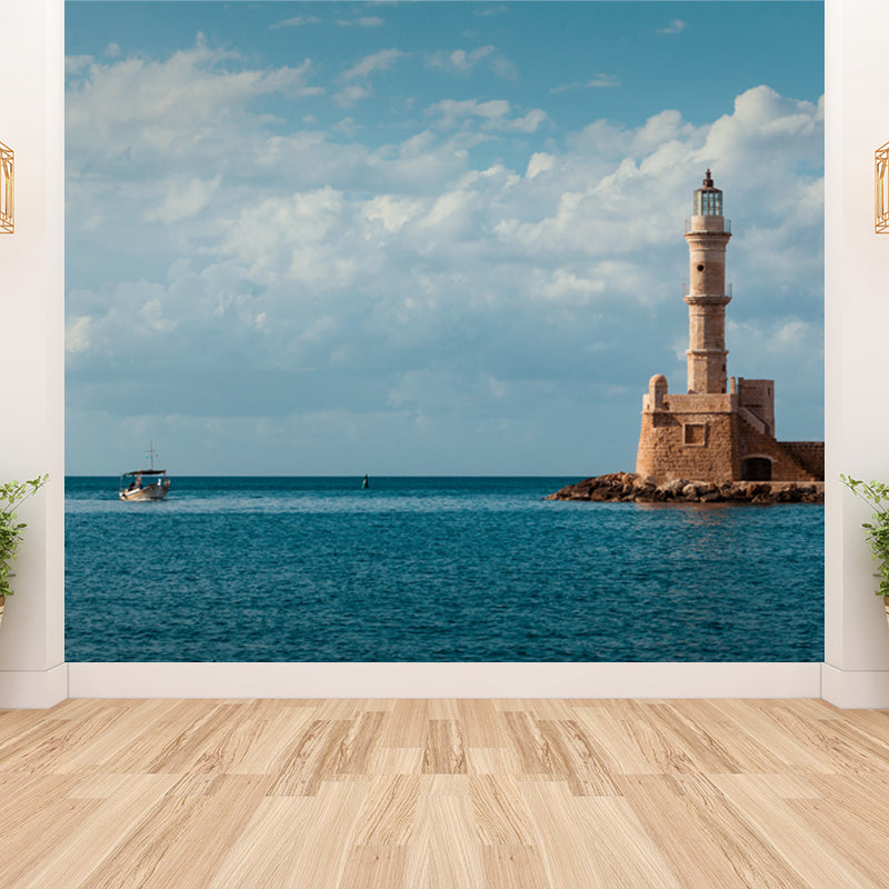 Relaxing Beacon Mural Wallpaper for Dining Room Spring Wall Covering, Customised Clearhalo 'Wall Decor' 'Wall Mural' 1648124