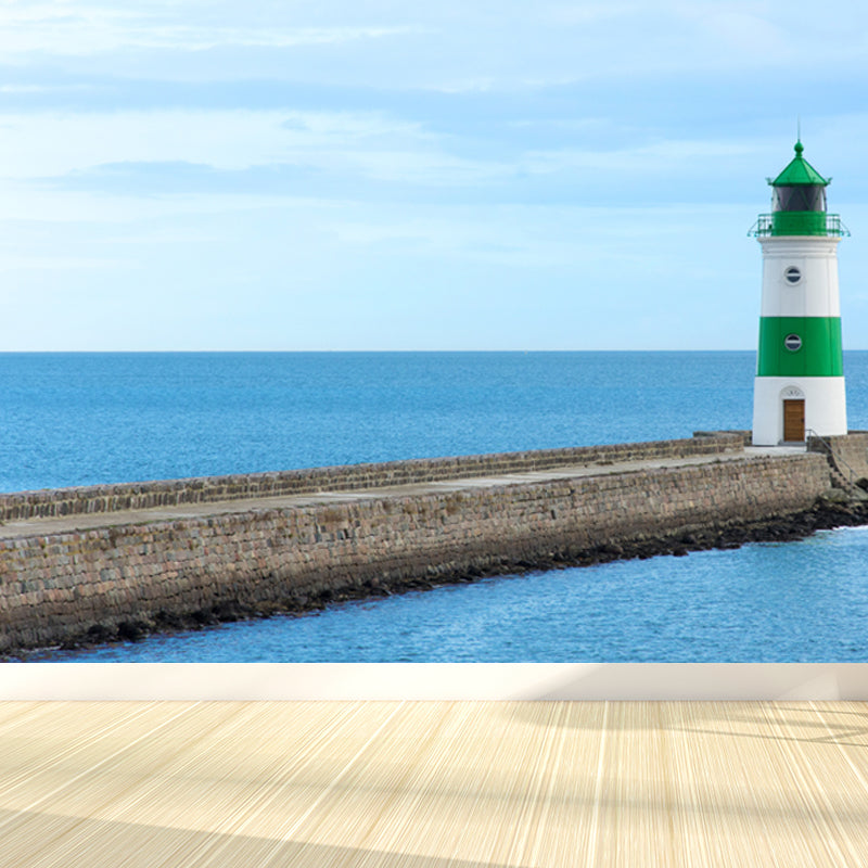 Relaxing Beacon Mural Wallpaper for Dining Room Spring Wall Covering, Customised Clearhalo 'Wall Decor' 'Wall Mural' 1648129