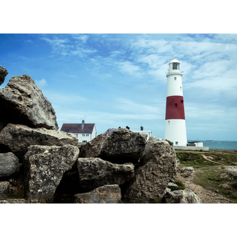 Photography Style Beacon Wall Mural for Living Room, Blue, Custom Size Available Clearhalo 'Wall Decor' 'Wall Mural' 1648241