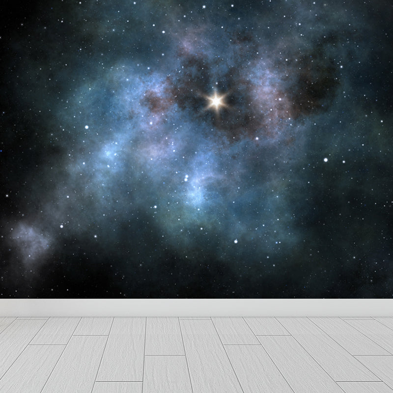 Huge Constellations View Mural for Bathroom Universe Wall Art in Dark Color, Stain-Proofing Clearhalo 'Wall Decor' 'Wall Mural' 1648279