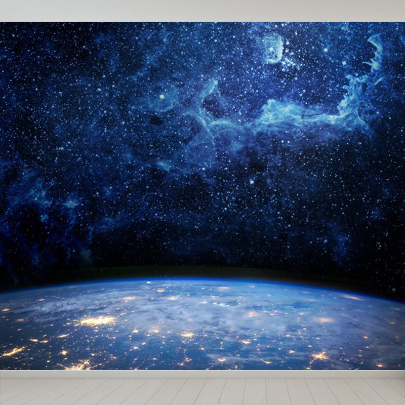 Huge Constellations View Mural for Bathroom Universe Wall Art in Dark Color, Stain-Proofing Clearhalo 'Wall Decor' 'Wall Mural' 1648285