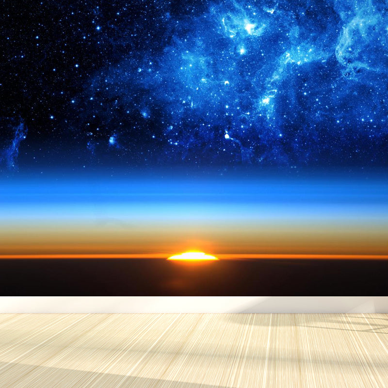 Huge Constellations View Mural for Bathroom Universe Wall Art in Dark Color, Stain-Proofing Orange Clearhalo 'Wall Decor' 'Wall Mural' 1648288