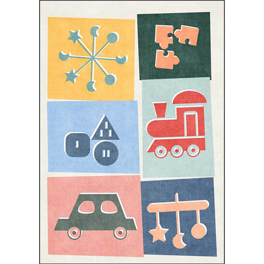 Unique Kids Rug Colorful Cars & Roads Duck Tank Plane Pattern Rug Polyester Pet Friendly Carpet for Nursery Clearhalo 'Area Rug' 'Rug' 1648414
