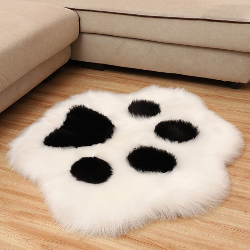 Stylish Kids Irregular Rug in White and Grey Footprint Pattern Rug Polyester Washable Carpet for Children's Room Black 2'10" x 3'3" Clearhalo 'Area Rug' 'Casual' 'Rugs' Rug' 1648420