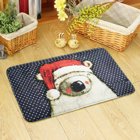 Cute Kids Rug in Orange and Green Animal Bear Mouse Pattern Rug Polyester Anti-Slip Carpet for Children's Room Blue 2' x 2'11" Clearhalo 'Area Rug' 'Rug' 1648608