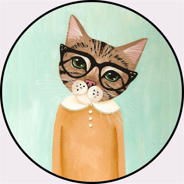 Casual Kids Rug in Pink and Blue Animal Cat Pattern Rug Polyester Stain-Resistant Non-Slip Carpet for Nursery Brown Clearhalo 'Area Rug' 'Rug' 1648634