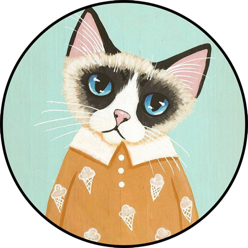 Casual Kids Rug in Pink and Blue Animal Cat Pattern Rug Polyester Stain-Resistant Non-Slip Carpet for Nursery Clearhalo 'Area Rug' 'Rug' 1648644