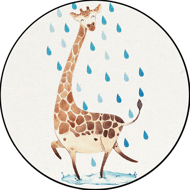 Kids Bedroom Rug in White Animal Fox Koala Alpaca Print Rug Polyester Pet Friendly Washable Area Rug Clearhalo 'Area Rug' 'Rug' 1648667