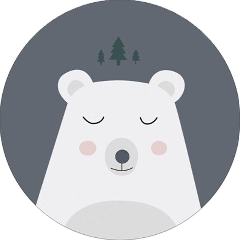 Red and Yellow Child's Room Rug Kids Animal Cat Bear Giraffe Pattern Area Rug Polyester Pet Friendly Washable Carpet Clearhalo 'Area Rug' 'Rug' 1648684