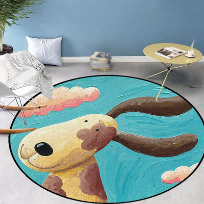 Kids Bedroom Rug in Blue Animal Dog Cloud Print Rug Polyester Machine Washable Area Rug Blue Clearhalo 'Area Rug' 'Rug' 1648776