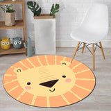 Kids Bedroom Rug in Yellow Animal Lion Print Rug Polyester Pet Friendly Anti-Slip Area Rug Clearhalo 'Area Rug' 'Rug' 1648800