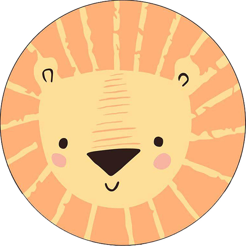 Kids Bedroom Rug in Yellow Animal Lion Print Rug Polyester Pet Friendly Anti-Slip Area Rug Clearhalo 'Area Rug' 'Rug' 1648801