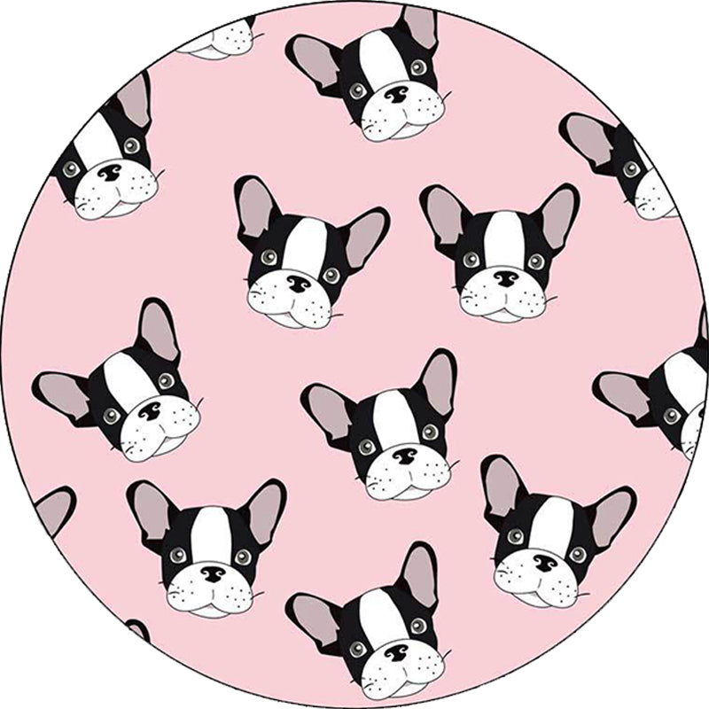 Kids Bedroom Rug in Brown and Pink Animal Dog Cat Print Rug Polyester Non-Slip Backing Area Rug Clearhalo 'Area Rug' 'Rug' 1648852