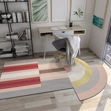 Modern Living Room Irregular Rug Colorful Color Block Pattern Rug Polyester Pet Friendly Area Rug Grey
