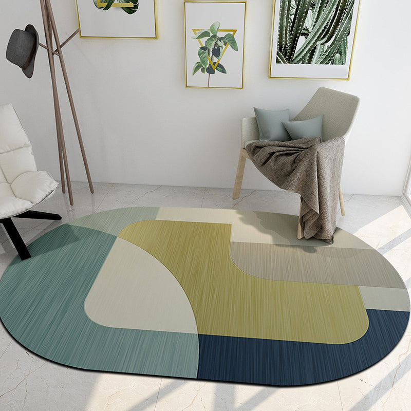 Modern Living Room Irregular Rug Colorful Color Block Pattern Rug Polyester Pet Friendly Area Rug Yellow Clearhalo 'Area Rug' 'Rug' 1648921