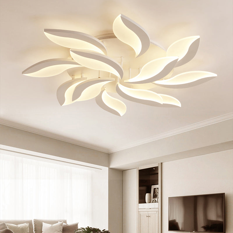 Acrylic Flower Flush Mount Light Contemporary LED 3/5/9 Lights Ceiling Lighting Fixture in Warm/White/Natural Light Clearhalo 'Ceiling Lights' 'Close To Ceiling Lights' 'Close to ceiling' 'Semi-flushmount' Lighting' 164902